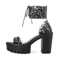 New Fashion Custom PVC Thick Bottom High Heels Sandals Women Summer Platform Chunky Heel Sandals